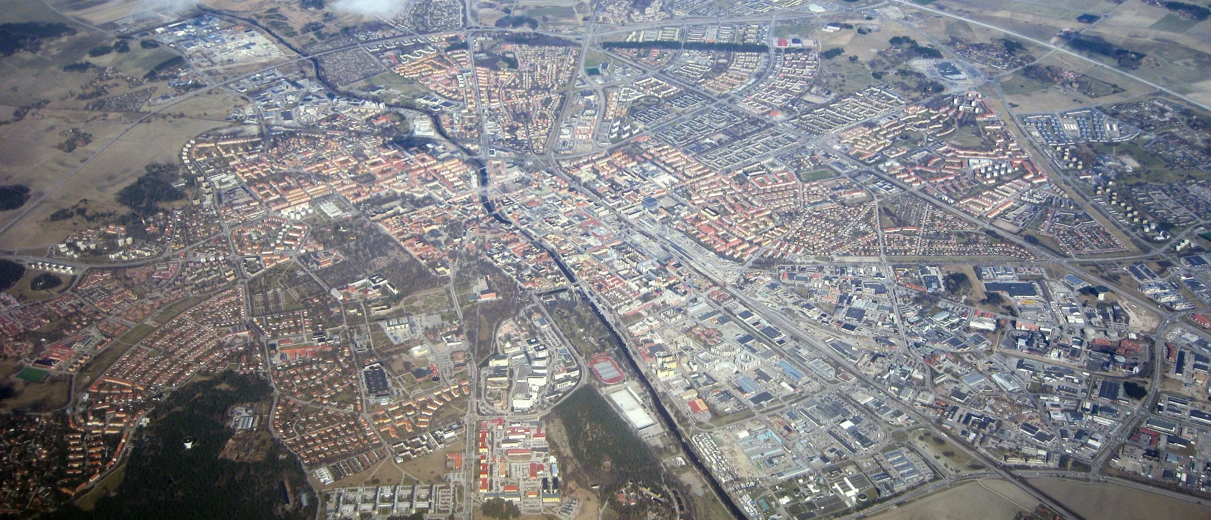 Flygfoto över Uppsala