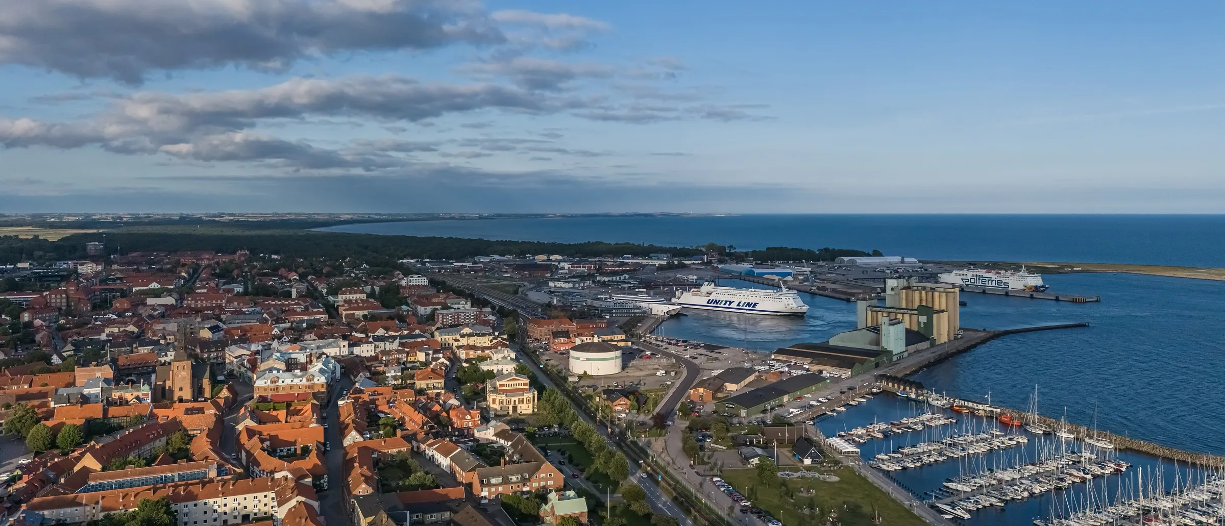 Flygfoto över Ystad