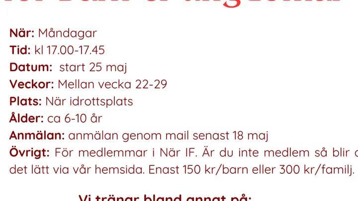 Löpträningar för barn ca 6-10 år – Stånga